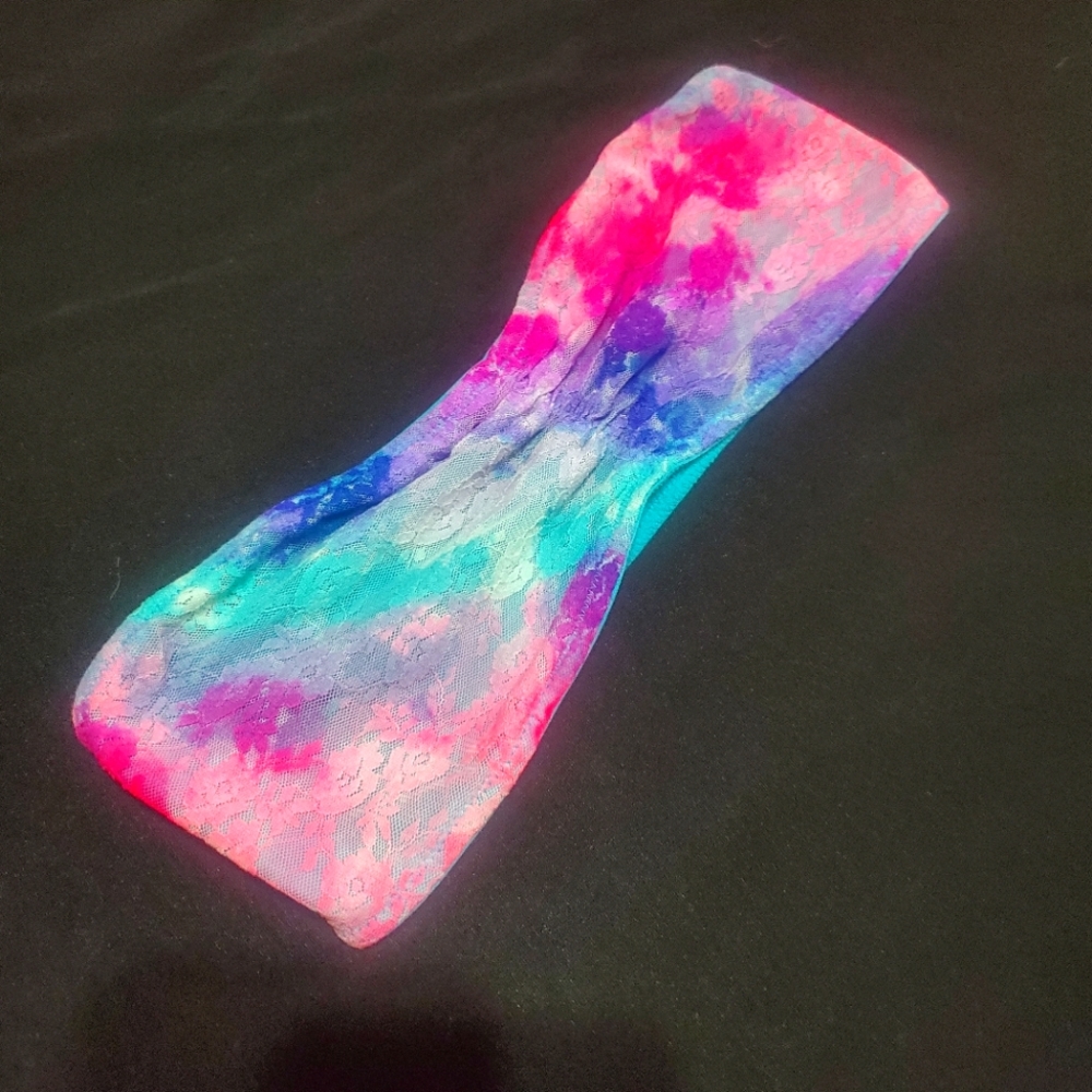 Multicolor neon bandeau crop top